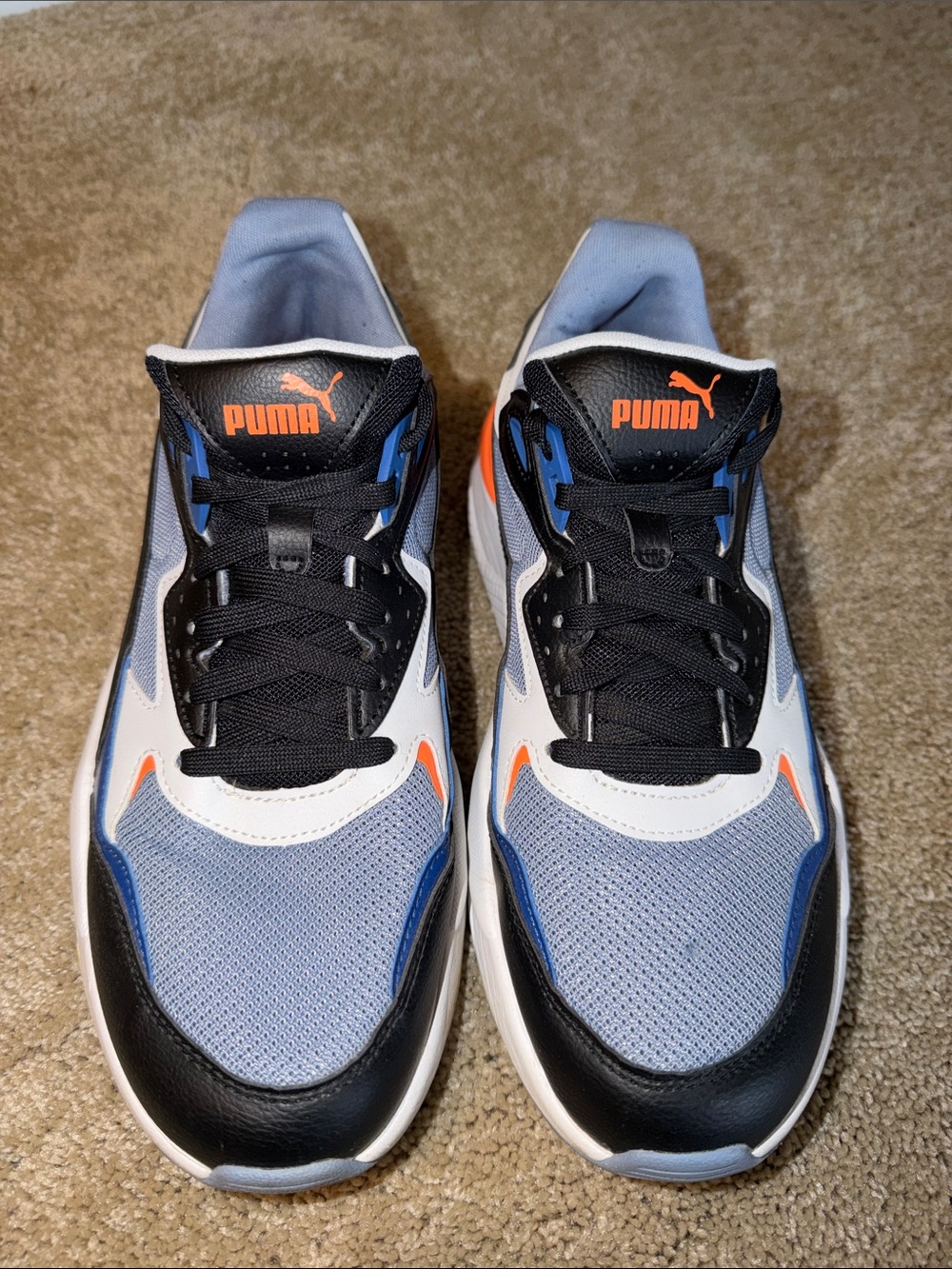 Puma Men’s Blue Black Orange Low-Top Sneakers